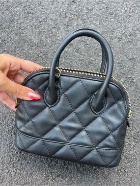 Forever 21 Black Quilted Mini Dome Satchel